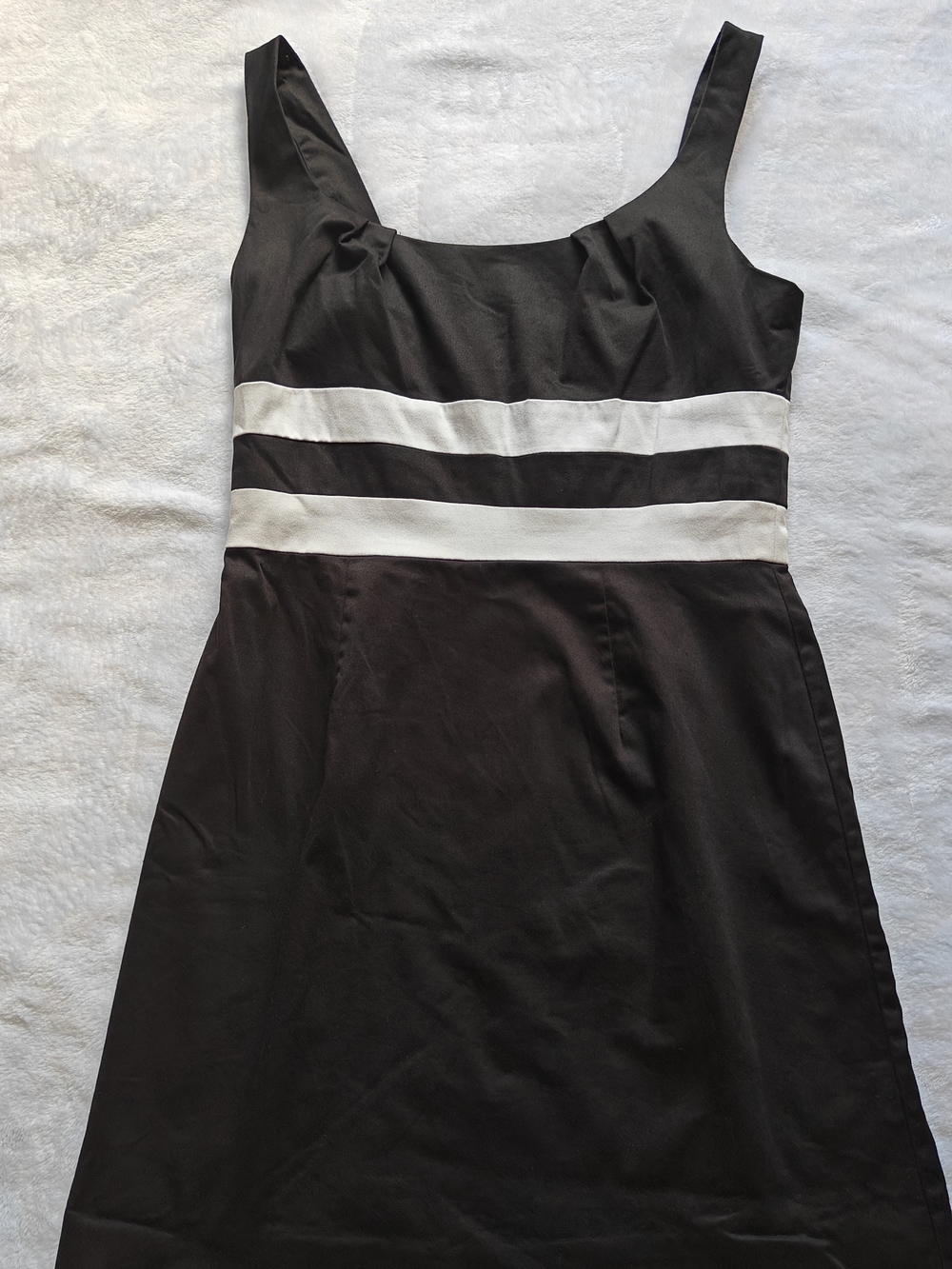 White House Black Market Vintage Women Black/White Striped Sheath Square Neck 8